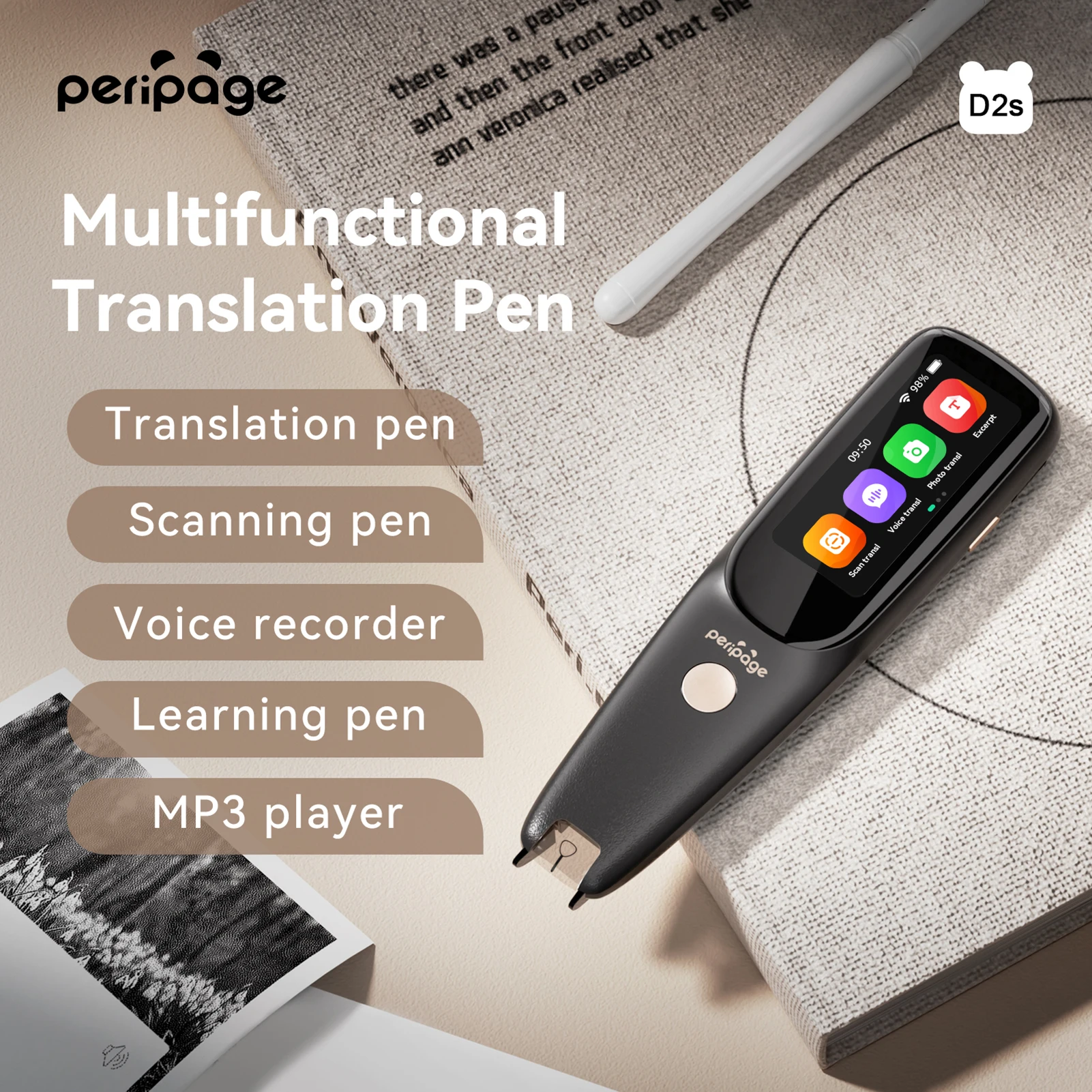 Language Translator Peripage D2s Voice Scan Translator Pen Multifunction Offline Translation Real Time Language Translator Business Travel Abroad