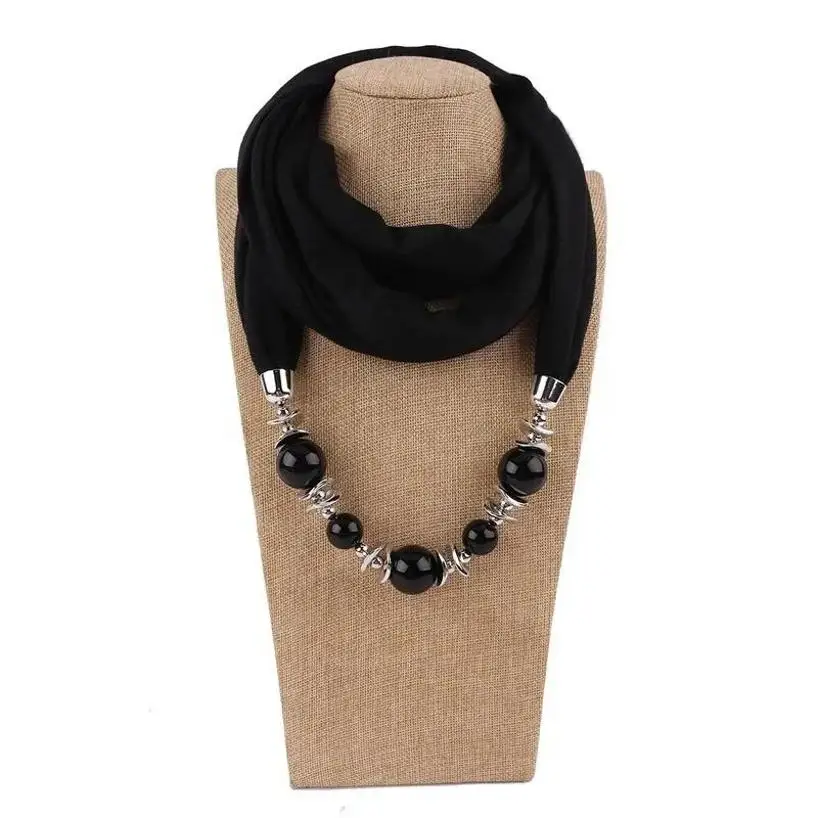 1Pcs Fashionable And Dazzling Bead Necklaces New Women's Retro Ethnic Style Sun Protection Scarves Necklaces Jewelry Accessories