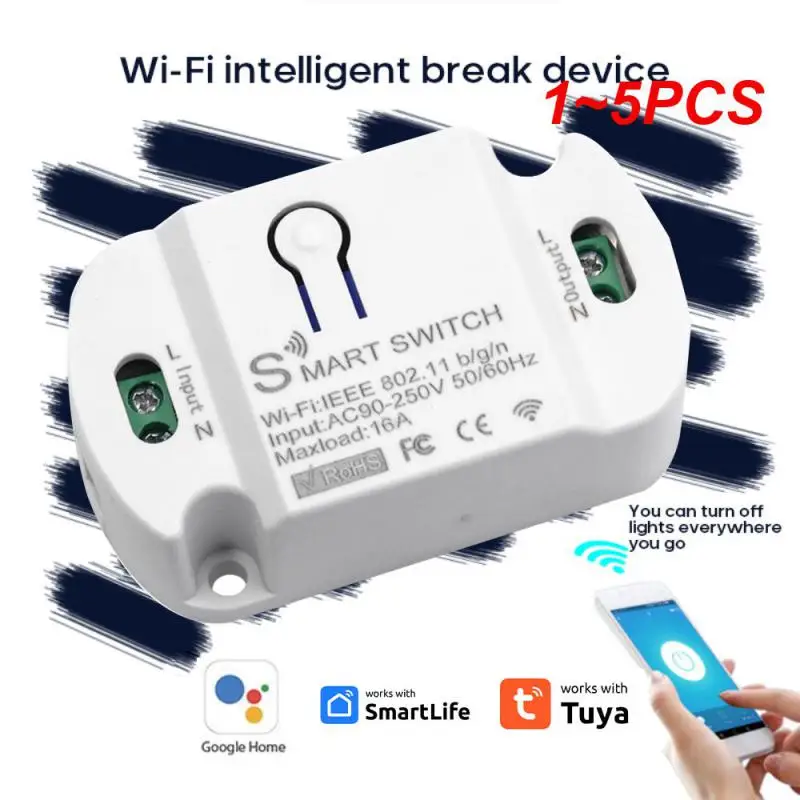 

1~5PCS Tuya Wifi Smart Switch Module Timer Voice Relay Wireless Switch Smart Home Led Light Smart Life With Alexa Home