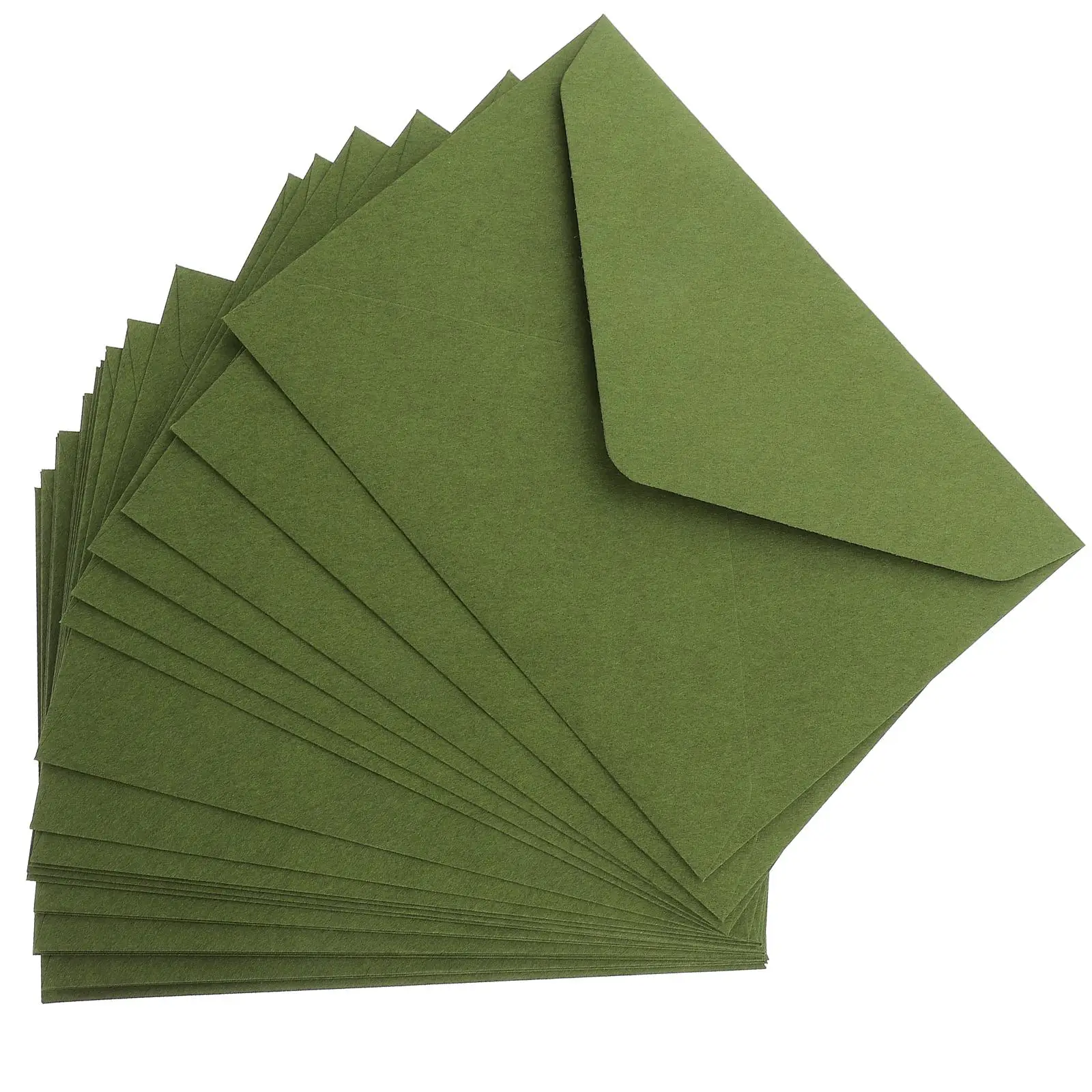 40pcs Retro 120g Thick Triangle Envelopes Grass Green Wedding Invitations Cards Party Greeting Business Valentine Birthday