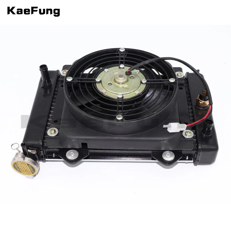 

motorcyel parts engine Water cooled cooling cooler Radiator & 12v FAN FOR 150cc 200cc 250cc moto Quad 4x4 ATV UTV