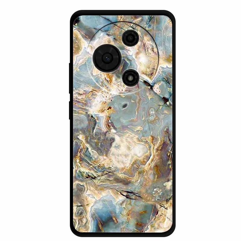 Gradient Marble Painted Silicone Phone Case - Shockproof Soft Cover