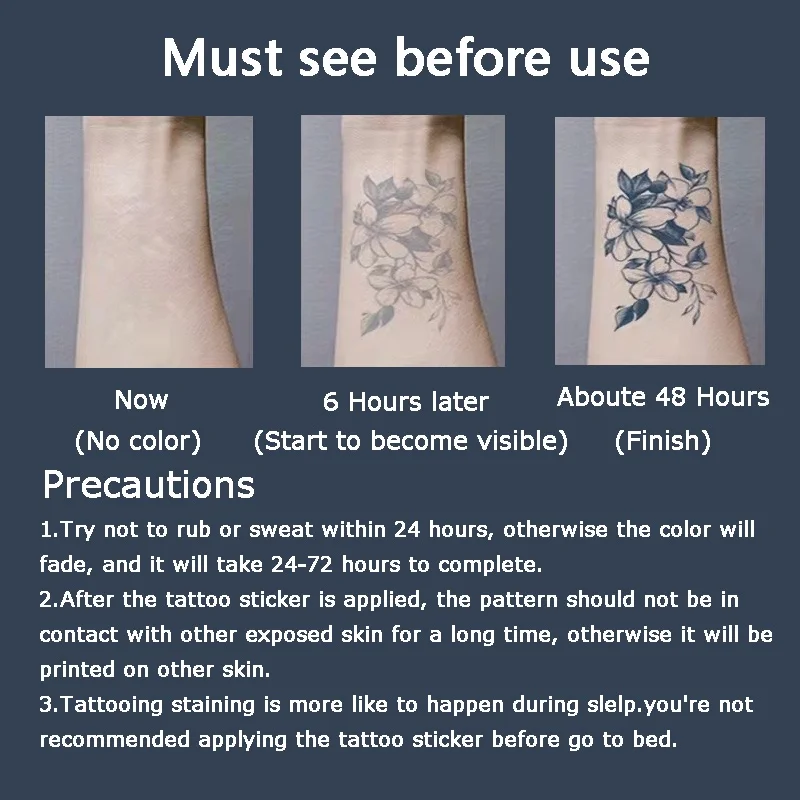 Tattoo Sticker Lightning Hand Back Herbal Juice Tattoo Stickers Waterproof Semi-Permanent Fake Tattoo Arms Legs Lasting Men Women Tatuajes