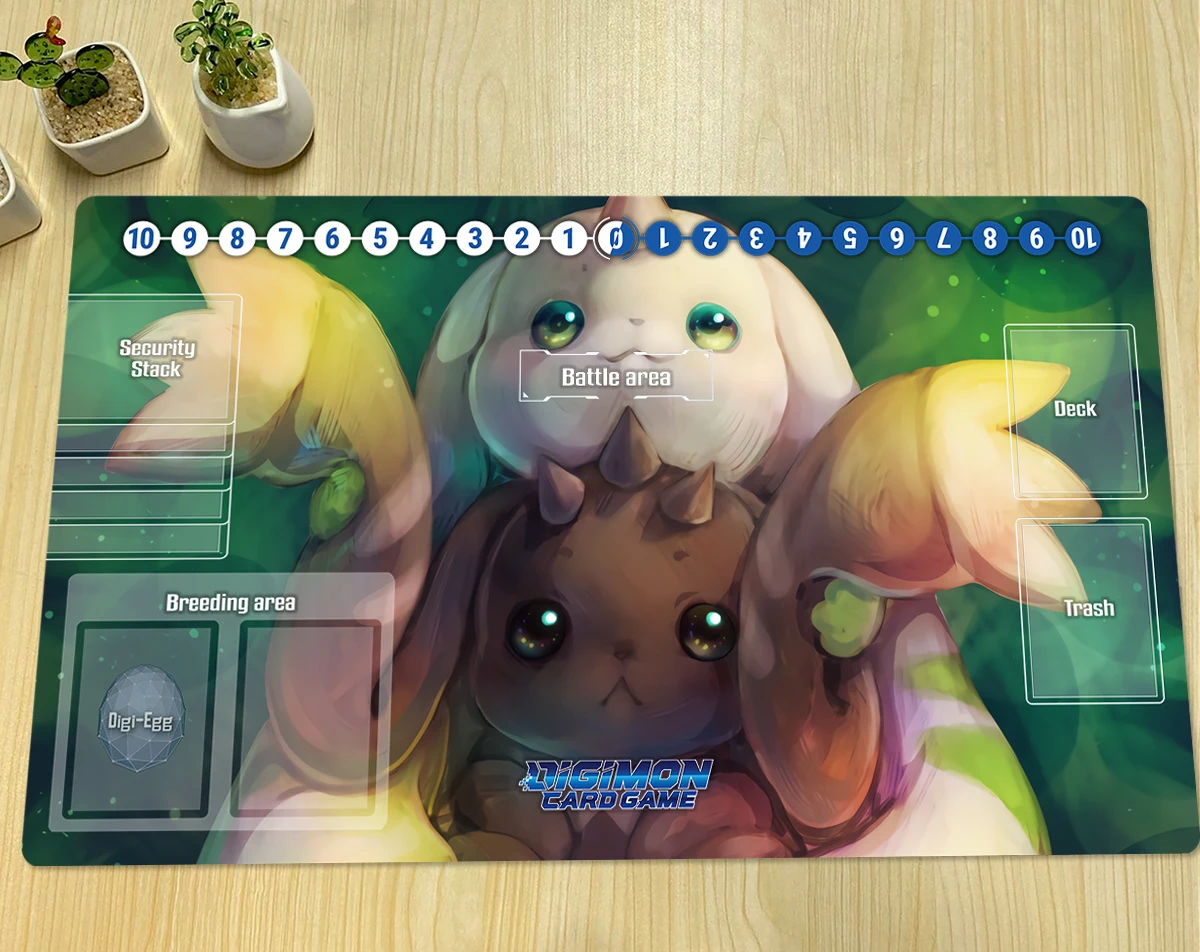 

Digimon Playmat Terriermon Lopmon DTCG TCG CCG Board Game Trading Card Game Mat Anime Mouse Pad Rubber Desk Mat Free Bag 60x35cm