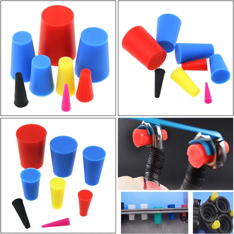WCS-105Pcs High Temperature Silicone Protection Plug Set 8 Sizes Colorful Tapered Silicone Plugs For Powder Coating