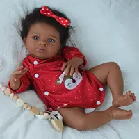 Risbecko 20 Inch Lifelike Black Reborn Baby Doll - African American Soft Cloth Body Doll - Birthday Gift/Christmas Gift 2