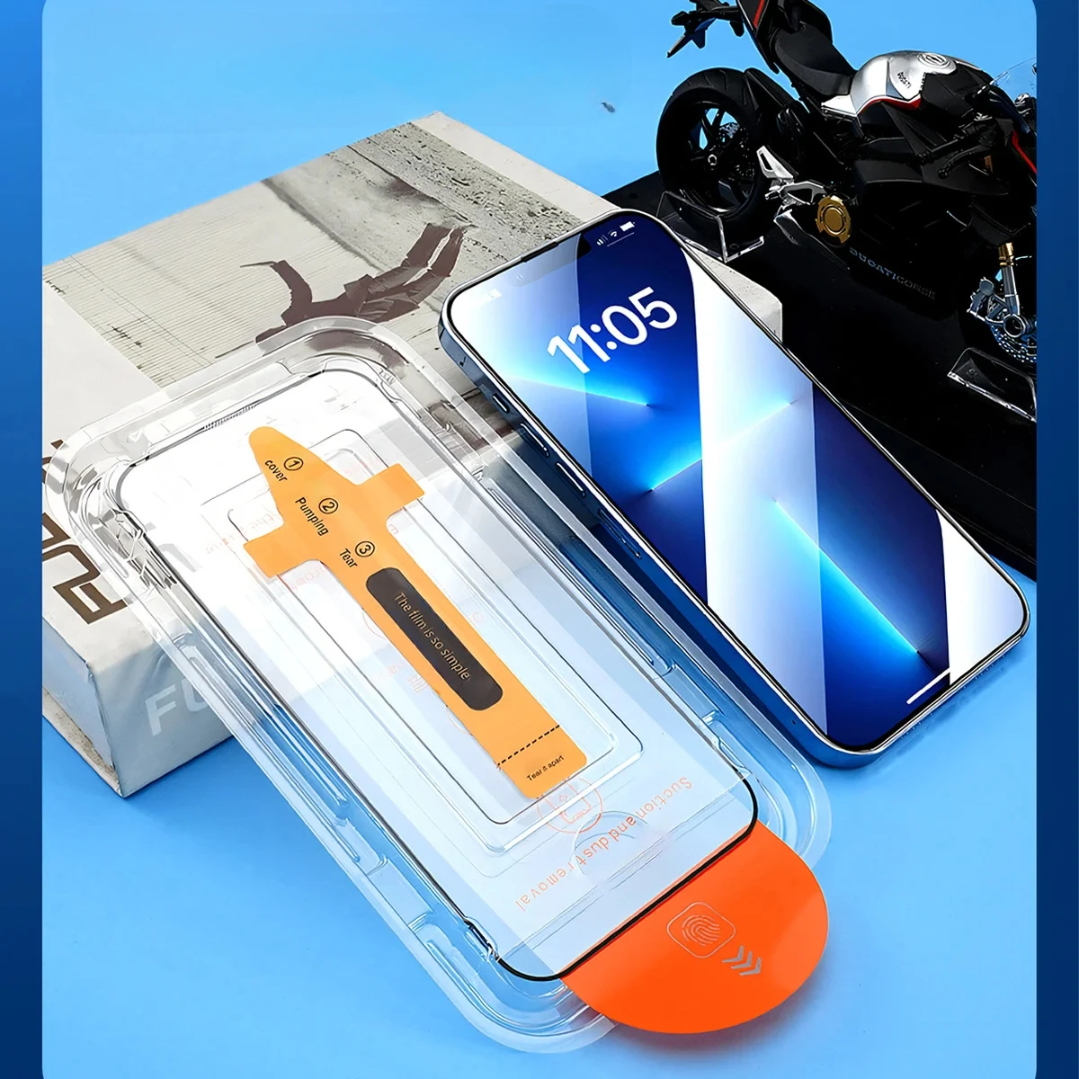 2 Pack Dust-Free Easy Installation Full Cover Tempered Glass Screen Protector