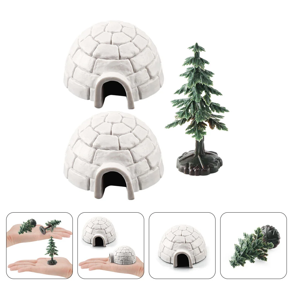 

Polar Igloo Christmas Tree Figurines Set Miniature Realistic Arctic Figures Toy Playset