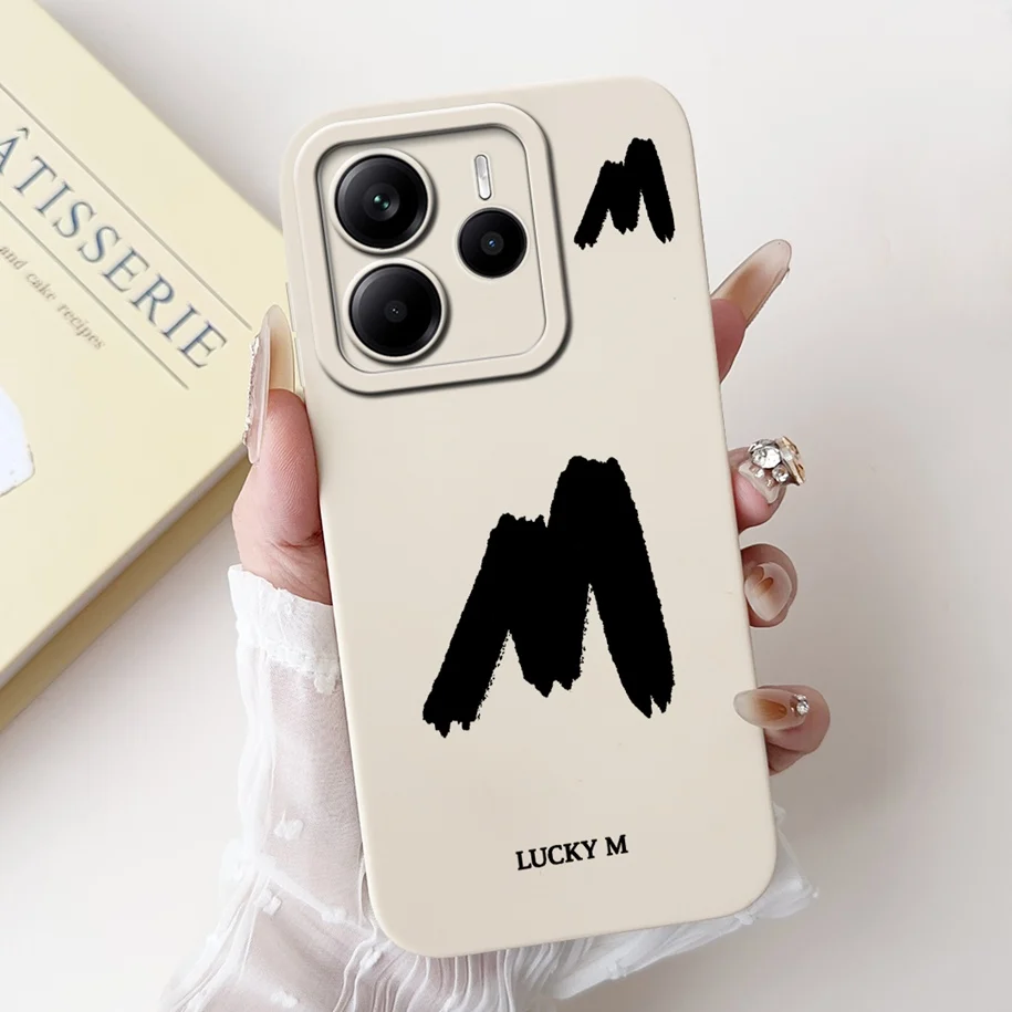 Cute Letters Soft Silicone Phone Case - Global Cover for Xiaomi Redmi Note 14 2025