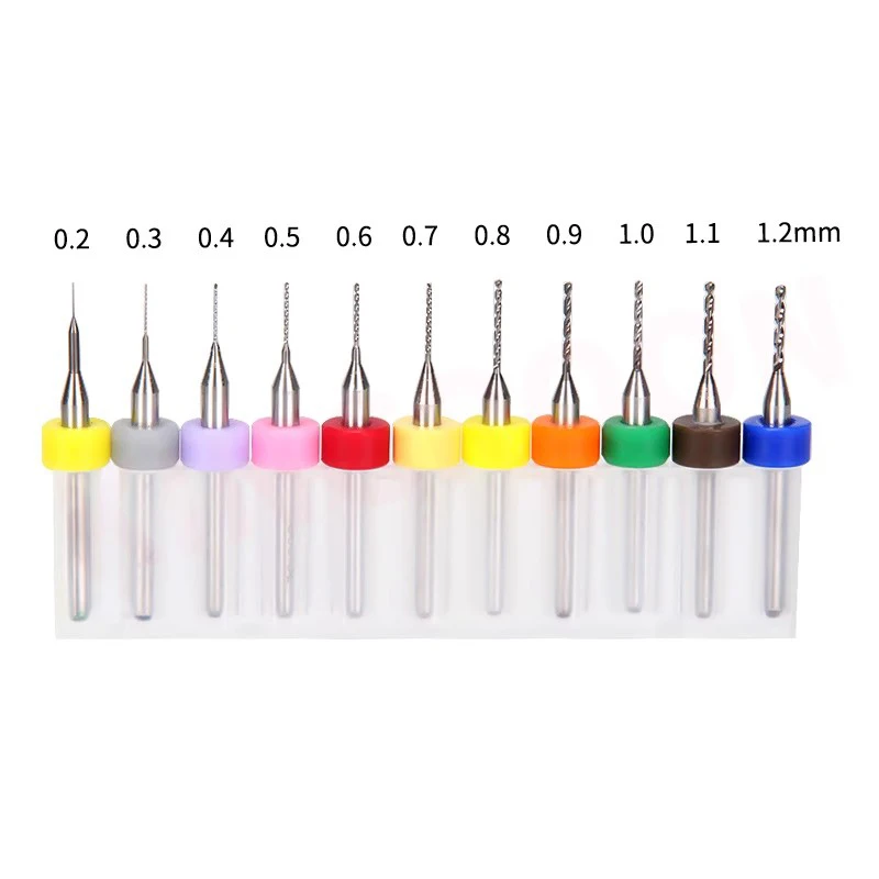 0.3mm to 1.2mm PCB mini drill Bit tungsten steel carbide for print circuit board cnc drill Bits Machine 10pcs