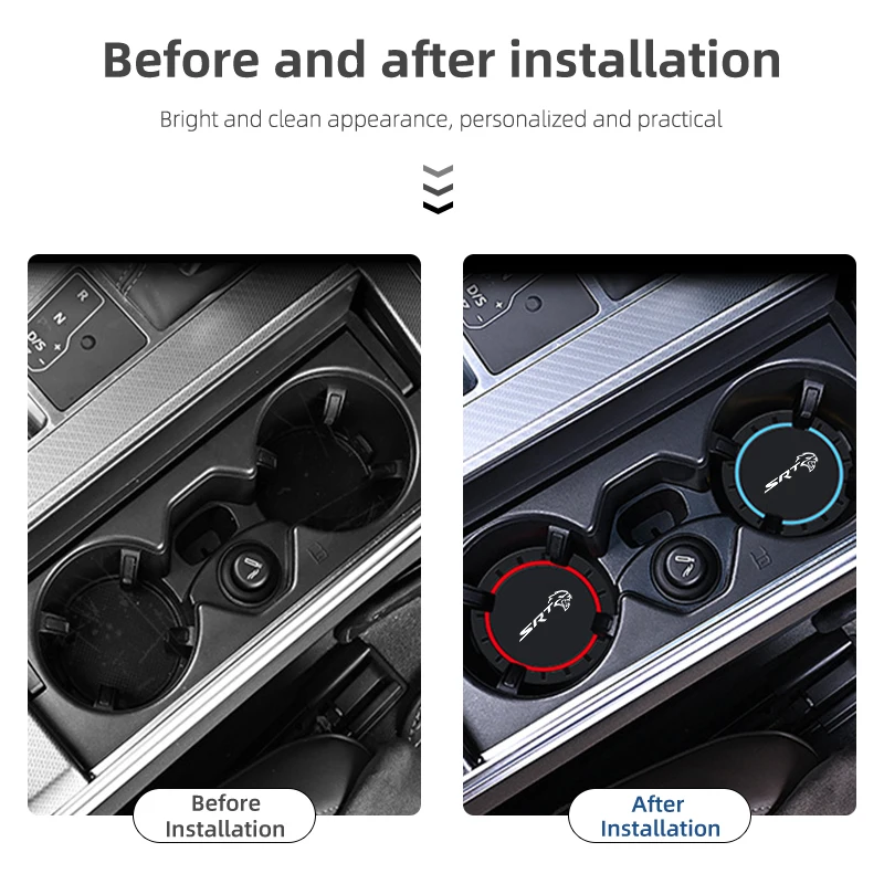 Car Coasters Water Cup Slots Non-Slip Mat Waterproof Cup Pad Dodge SRT Ram Journey Charger Challenger Caliber Durango 2PCS cup holder coasters car coaster pads