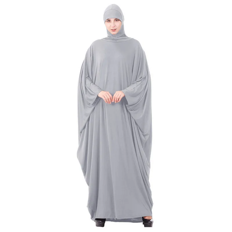 

One Piece Muslim Women Pray Dress Hooded Abaya Islamic Clothing Modest Abayas Overhead Traditional Prayer Garment Eid Ramadan