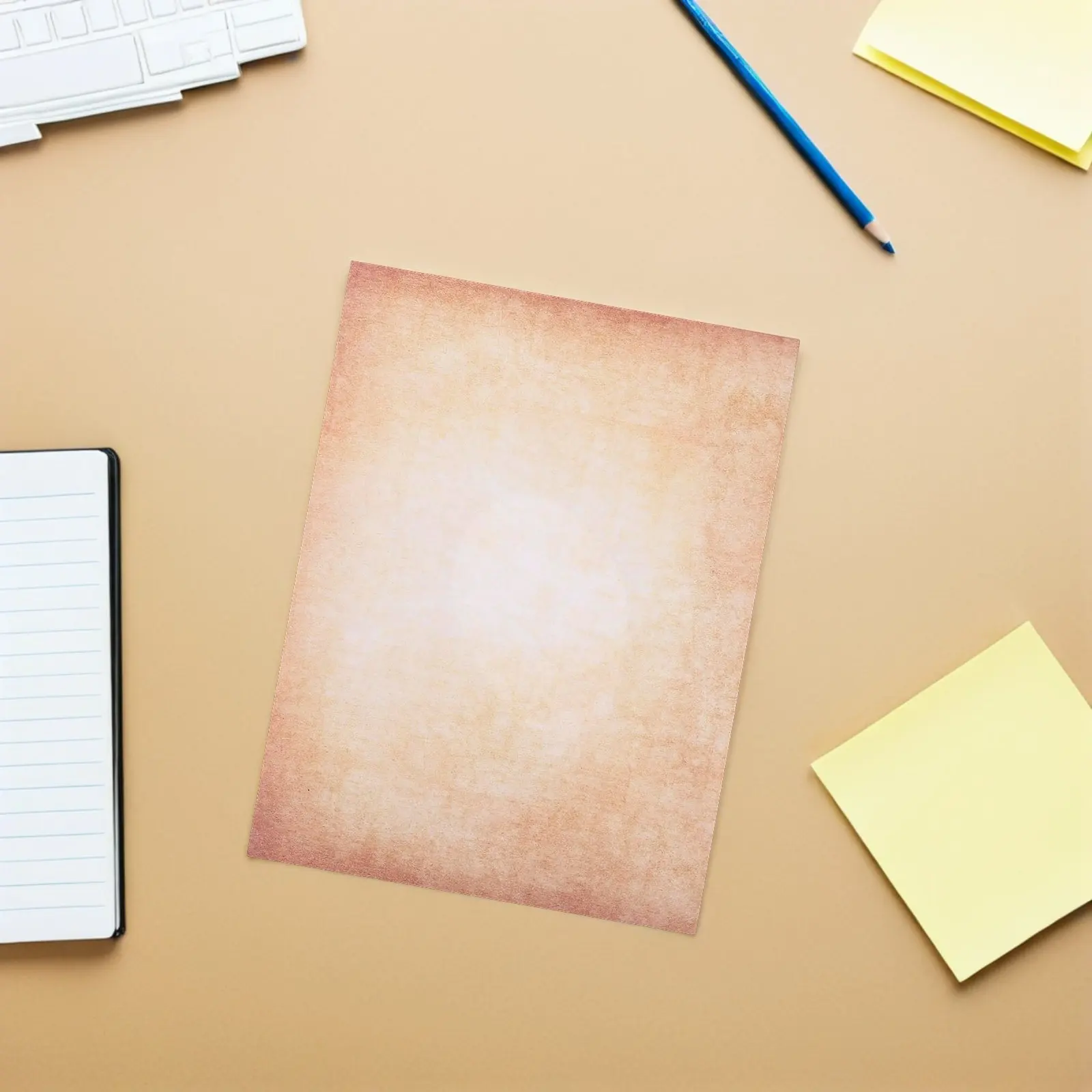 100매 레트로 A4 스크랩북킹 용지 빈티지 양면 튼튼한 질감의 옛날풍 문구류, 저널 리필 및 편지 쓰기에 적합
