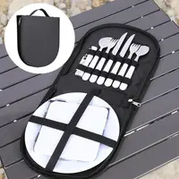 Outdoor Cookware Bag Camping Storage Bag Portable Travel Bbq Utensil Bag Cooking Utensil Organizer Kitchen Utensil Storage Pouch 2