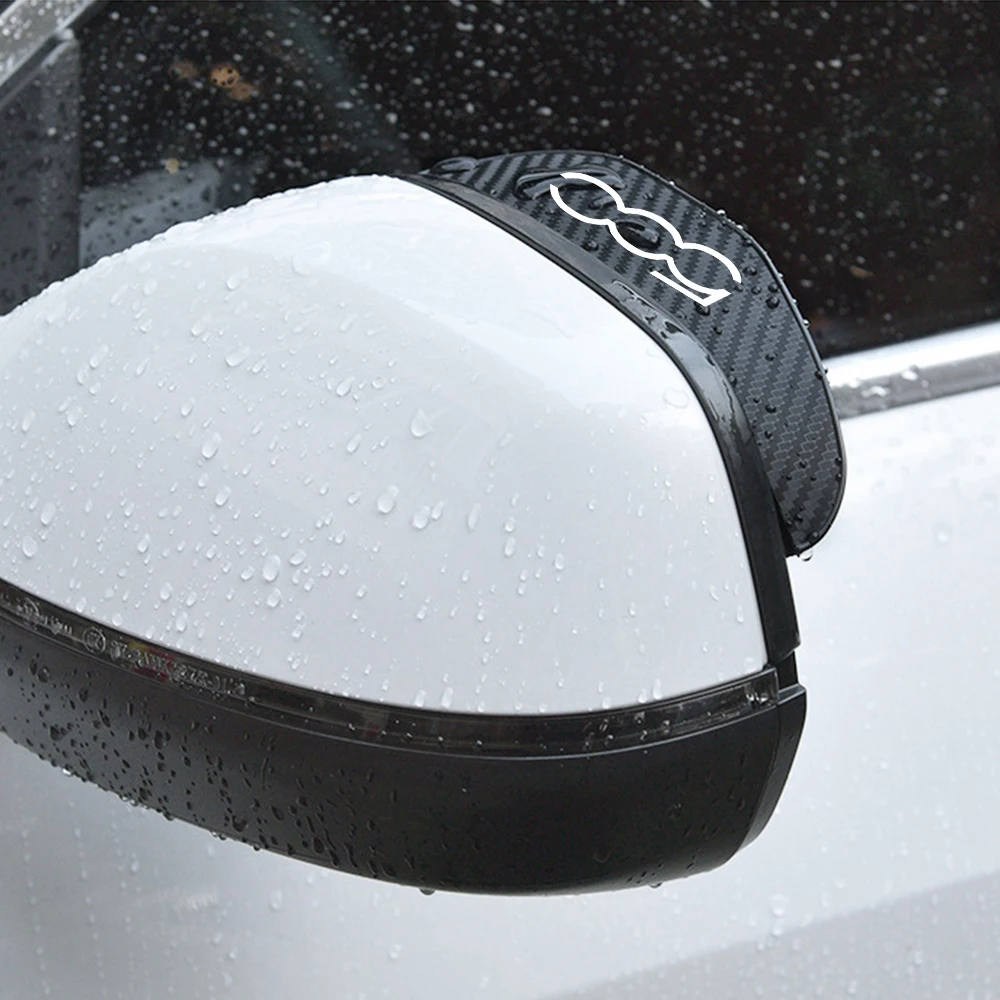 2Pcs car accessoires Awnings Shelters Rearview Mirror Rain Cover Carbon Fiber Side For FIAT 500 500E 500L 500C 500S 500X rearview mirror rain shield,rearview mirror rain eyebrow,car rearview mirror visor,rearview mirror rain guard,rearview mirror visor