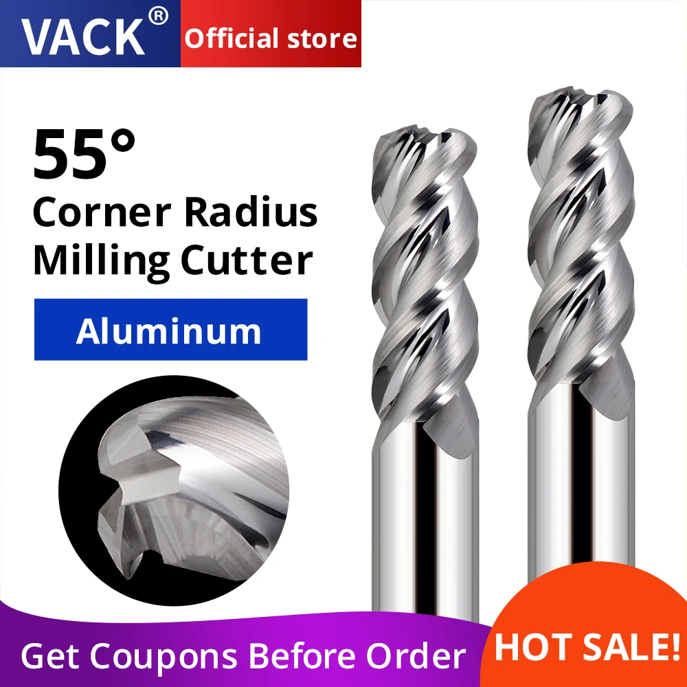 VACK-HRC55-Carbide-Endmill-Aluminium-Router-Bit-Round-Nose-Milling ...