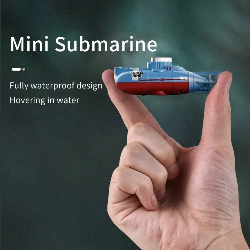 RC Submarine RC Boat Mini 0.1m/s Speed Remote Control Waterproof Diving Toy Simulation Model Gift Kids Boys Girls