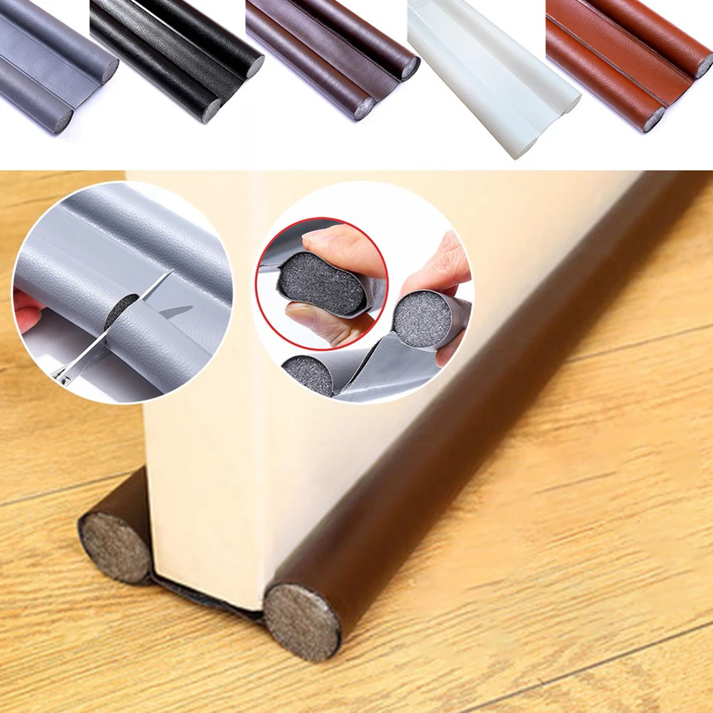 Description Picture 3 of itemDoor Bottom Windproof Leather Seal Strip Draught Excluder Stopper Guard Double Protector Wind Sweep Blocker Sealer Soundproof
