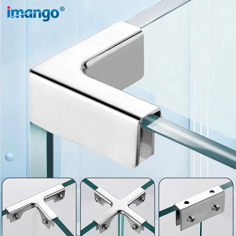 

Glass Box Clamp Combination Fixing Clip for Fish Tank Flowerpot Outdoors Steel DIY Wind Guard Rimless Sleeve Glass Panel Clamp