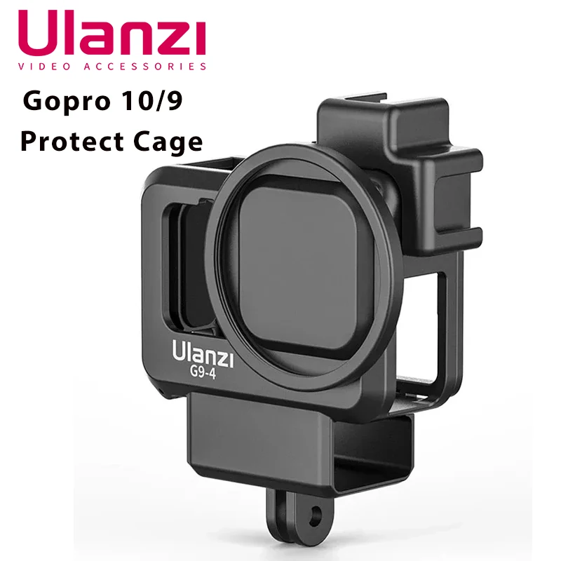 Ulanzi Gabbia Per Fotocamera In Plastica Per Gopro Hero 12 11 10 9 Custodia Nera Mic E Fill Light Cold Shoe Accessori Vlog