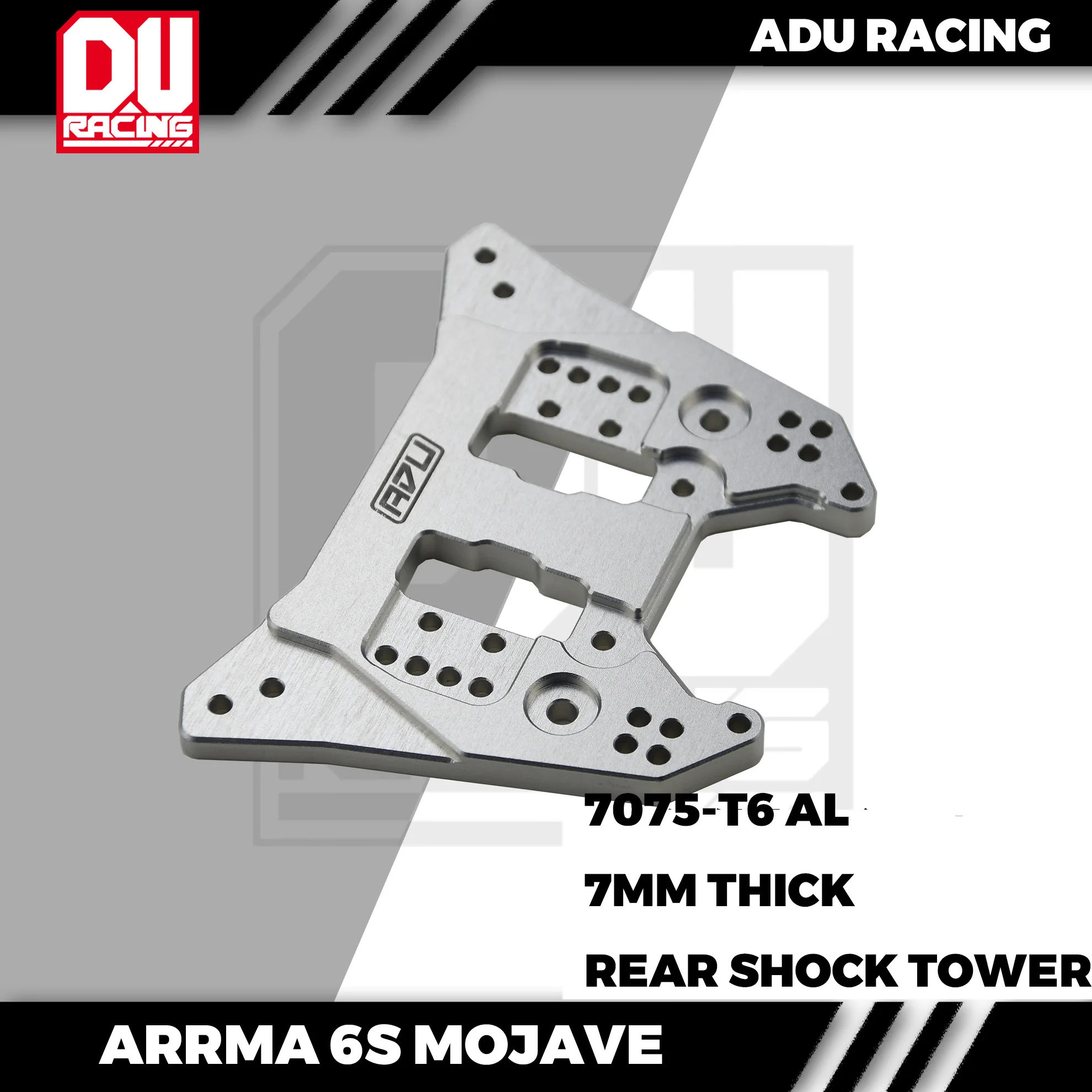 GPM RACING Aluminium 7075-T6 Front Shock Tower For Arrma 1:8 TYPHON 6S BLX/TYPHON 6S V5 Upgrades - Silver