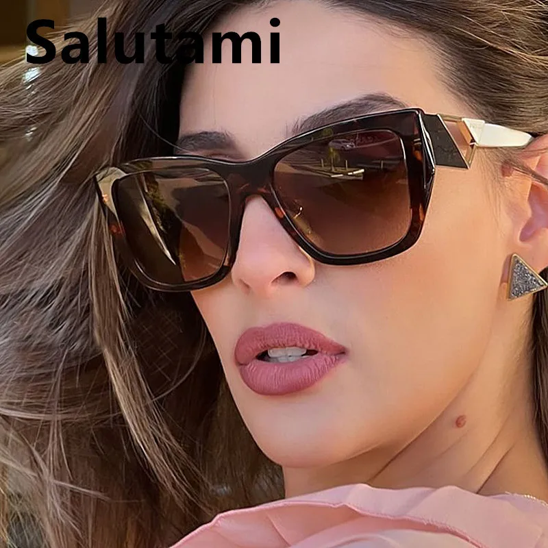 

Vintage Hollow Triangle Cat Eye Sunglasses For Women New Fashion Brand Oversized Square Sun Glasses Female Butterfly Big Shades