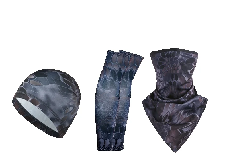 Nuevo gorro de ciclismo con protección solar para exteriores, bufanda triangular de seda con orejas colgantes, funda de hielo para deportes de bicicleta, combinación de tres piezas_voghion.com