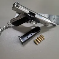 1:3 Full Alloy M1911 Pistol Shell Eject Mini Toy Gun Model Detachable Keychain Fake Gun for Boy Collection Adults Gift 2