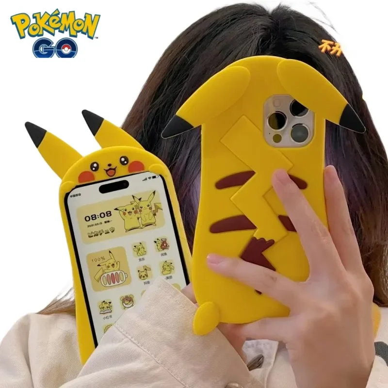 

Pokemon Pikachu anime figure cartoon cute mobile phone case suitable for iPhone 14promax 12 13 iPhone11pro anti-fall soft case