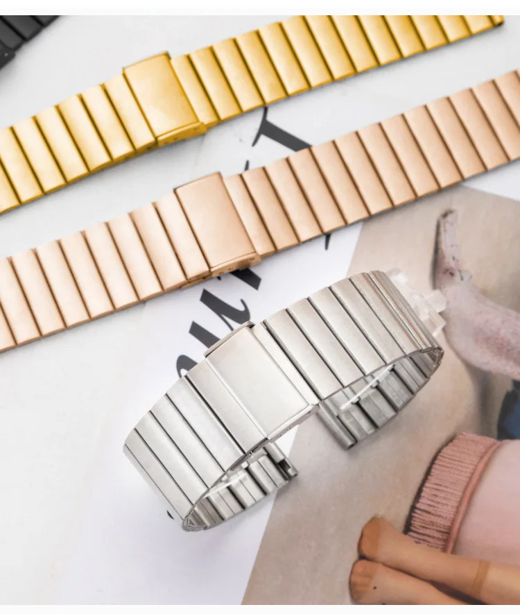 Elegant Stainless Steel Metal Wristwatch Band – Premium Replacement Strap, 20mm/22mm