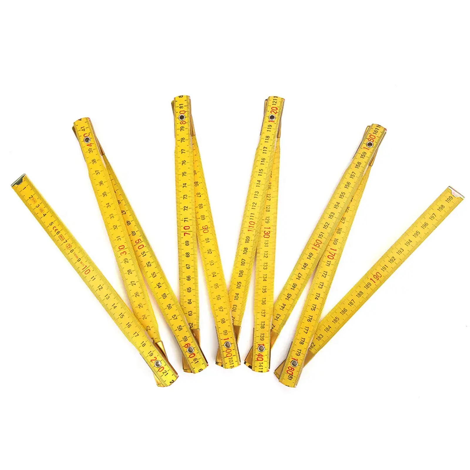 Wooden Double-Sided Folding Ruler for Carpentry and Teaching