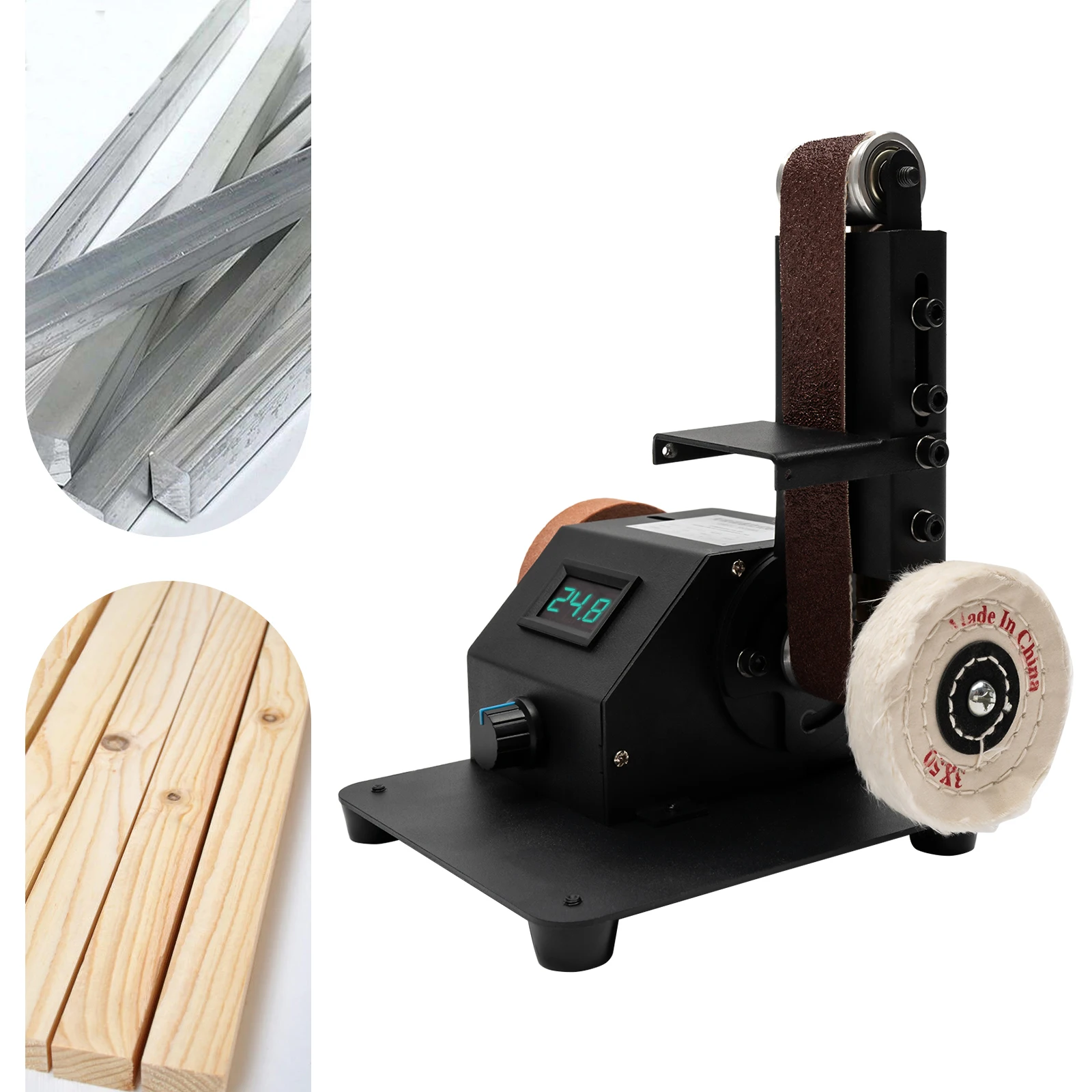 Electric Mini Belt Sander DIY 350W for Knife Making Upgrade Knife Sharpening with 10PCS Abrasive Belt 3