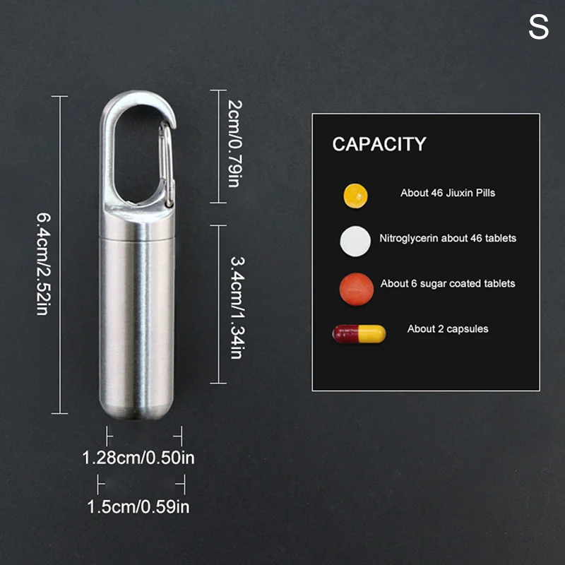 Boîte À Pilules Compacte En Acier Inoxydable Étanche