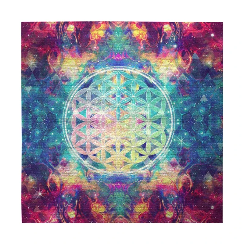 Galaxy Tarot Tablecloth Flower of Life Divination Altar Cloth Board Game Oracle Card Pad Pagan Witchcraft Astrology Supplies