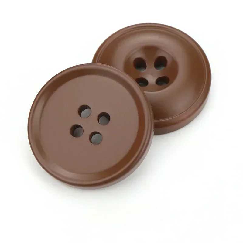 10 Bottoni In Resina Color Caffè Chiaro Da 5 Mm Con 2 Fori - Per Cucito, Scrapbooking E Lavori Fai Da Te