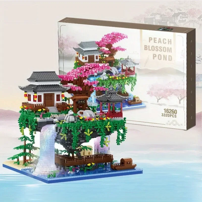 3320PCS Blocks Tree House Diamond Building Garden Architecture Waterfall Light D