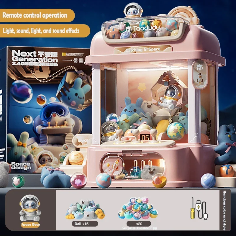 DIY Doll Machine Kids Coin Operated Play Game Remote Control Counting Mini Claw Catch Toy Crane Machines Music Doll Kid Toy Gift 5