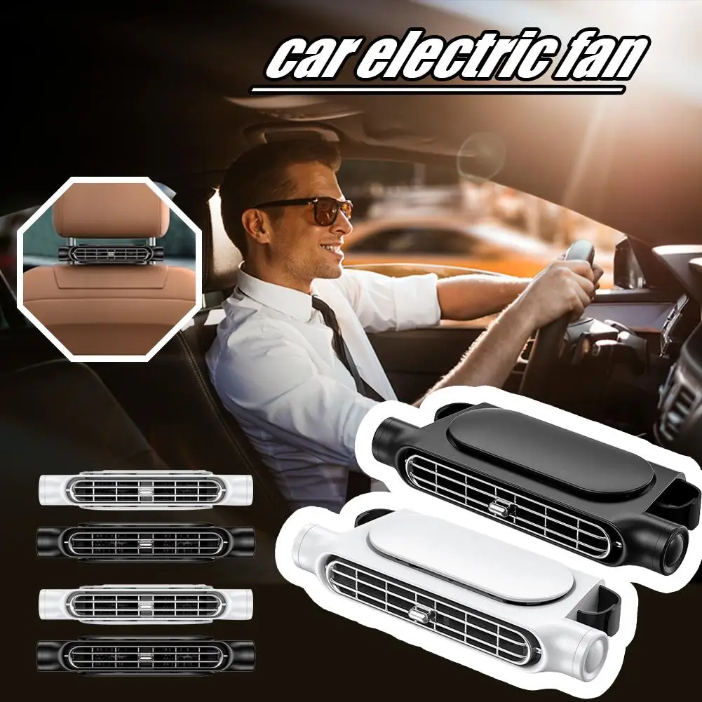 

New Car Rear Seat Electric Fan Cooling Strong Wind Interior Air Portable Headrest Accessories Silent Car Adjustable Mini Fa X4F2
