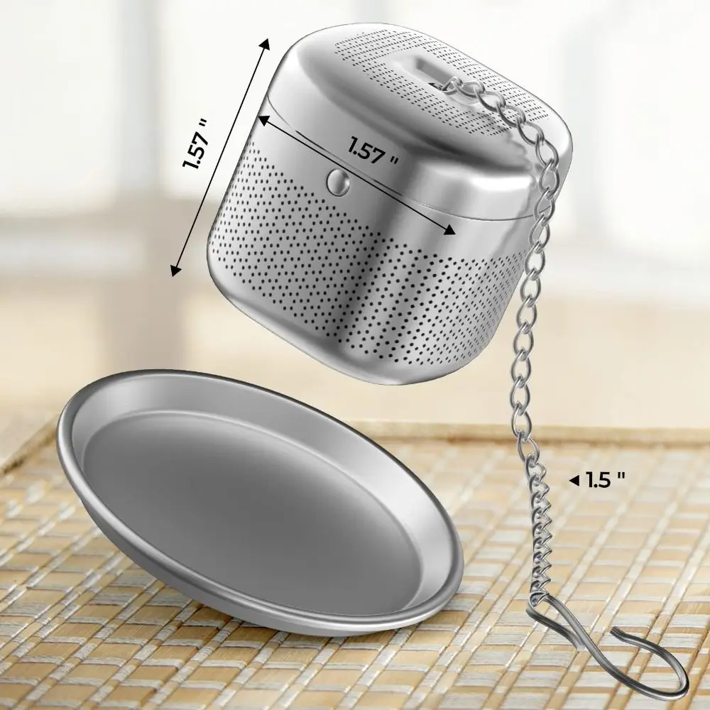 Extended Chain Hook Stainless Steel Tea Infuser Ball Brew Tea Extra Fine Mesh Loose Steeper Mesh Filter Strainer Ball Shape Tea Infuser Tea Strainer Tea Filter