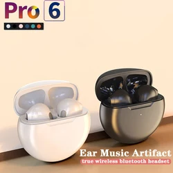 Original Pro 6 TWS Wireless Headphones Fone Bluetooth Earphones Stereo Headset Mini In Ear Charging Box Earbuds for Mobile Phone