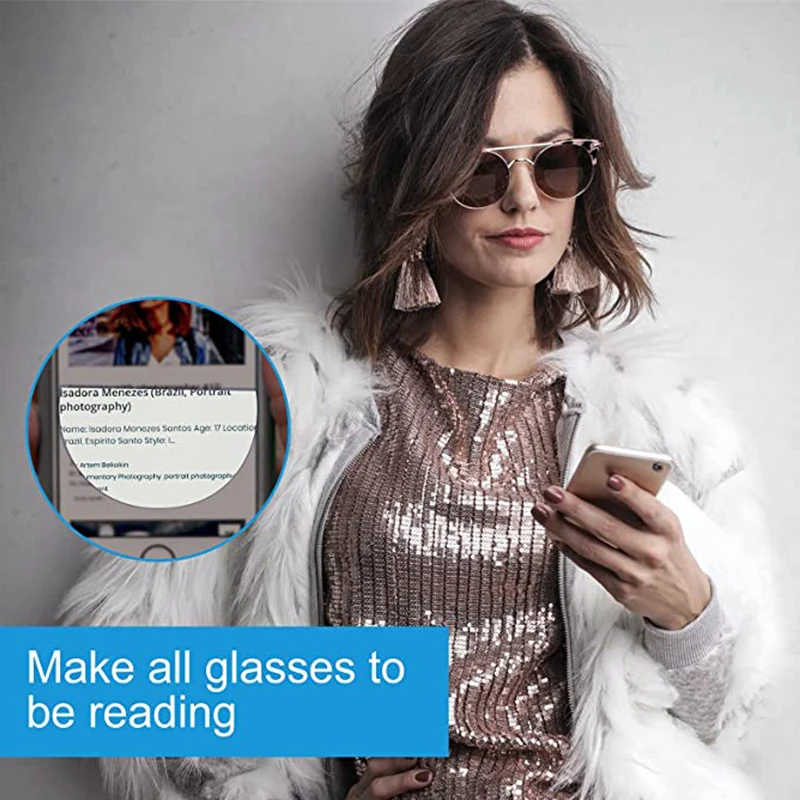 2pcs Liquid Silicone Bifocal Reading Lens Stick-on Presbyopic Lenses Magnification Reusable Bifocal Lenses1.0 1.5 2.0 2.5 3.0 4