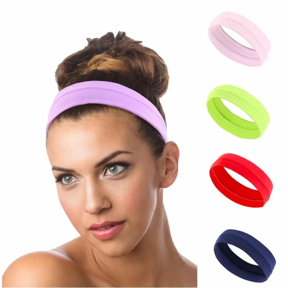 

Stretch Elastic Sweat-Absorbent Summer Hairband Non Slip Sweatbands Yoga Hair Band Headband Pure Color Headband
