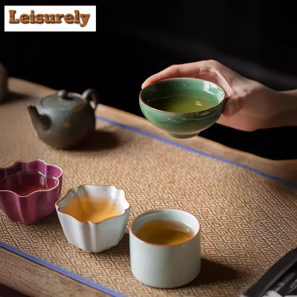 Five Famous Kilns Tea Cup Set Master Cup Personal Master Cup Exclusive High-end Household Ceramic Kung Fu Tea Set With Hand Gift