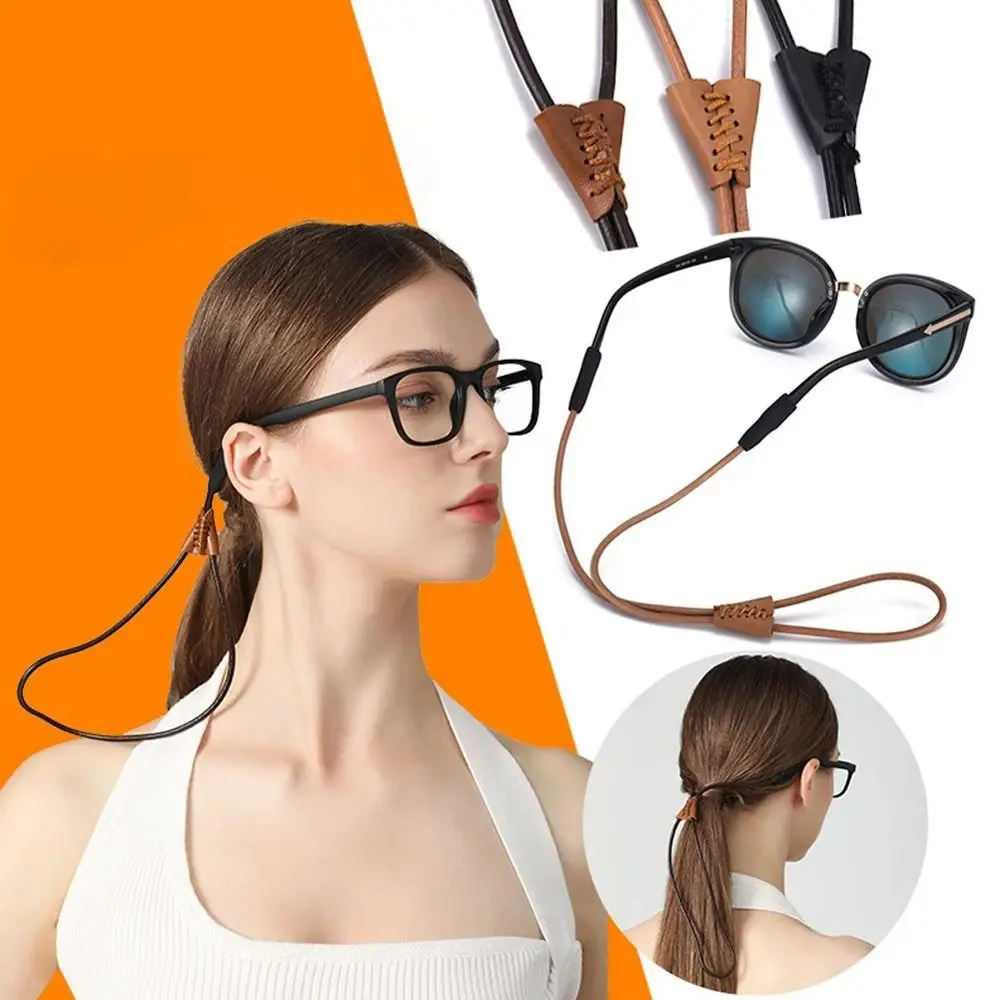 

Glasses Sports Band Holder Glasses Lanyards Eyewear Holder Eyewear Chain PU Leather Sunglasses String Rope Eyeglasses Strap