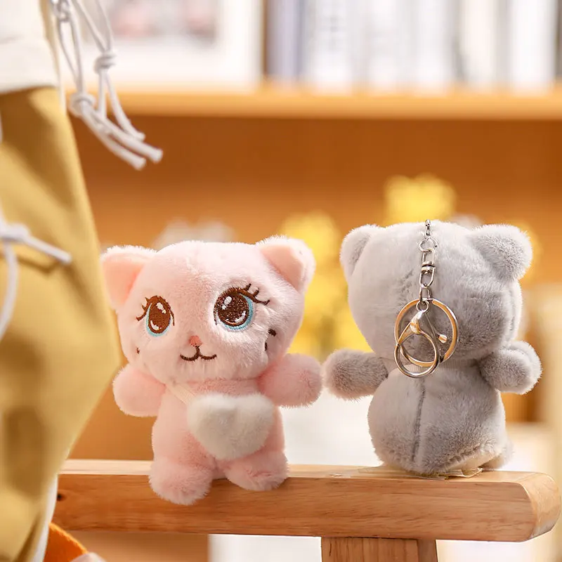 Cute Kitten with love bag Plush Toy so cute lucky cat fashione Key ...