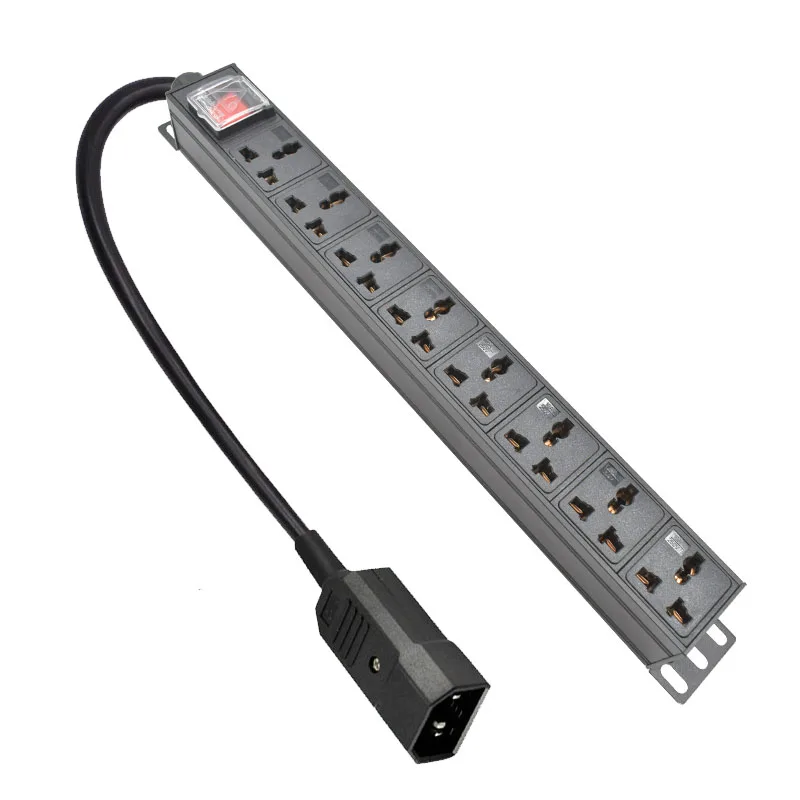 

Power Strip 1U 8 Unit PDU Network Cabinet Rack Aluminum alloy Lightning protection module Universal Socket 16A 3500W