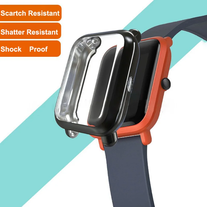 Durable TPU Smartwatch Case with Screen Protector and Bumper Cover
