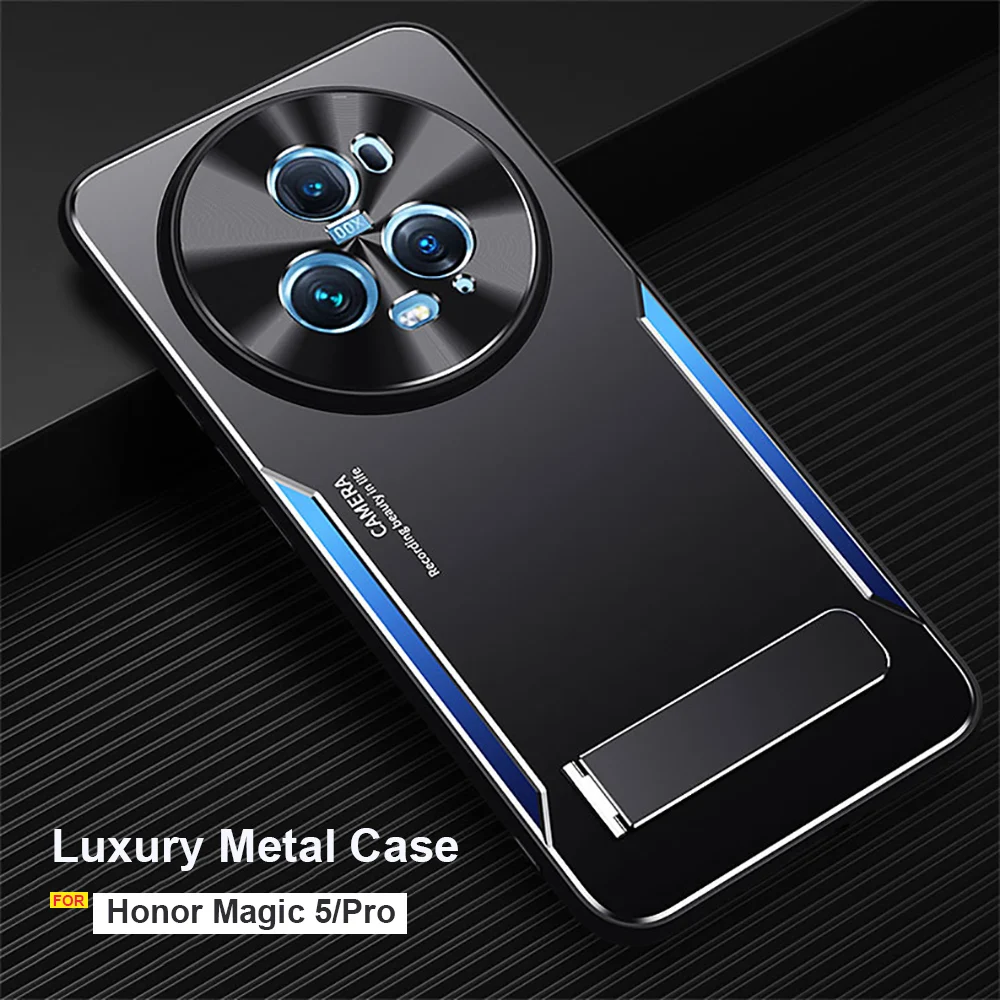 Luxury Metal Case for Honor Magic5 Pro Honor Magic 5 Phone Cases camera  Protective back cover Soft TPU Soft bumper Stand Coque - AliExpress