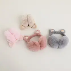 Thick Women Earmuff Lovely Plush Soft Kids Ear Cover Solid Color Cat Ear Cute Earflap Female