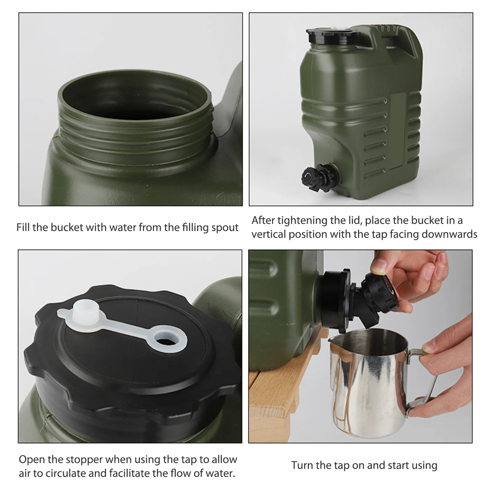 Camping Water Container Bucket Food Grade with Faucet For Outdoor Camping Hiking 6L-18.5L